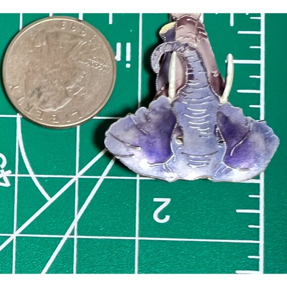 Zarlite Elephant Brooch Pin Enamel Blue Purple silver-plated nickel-free jewelry - Picture 6 of 6